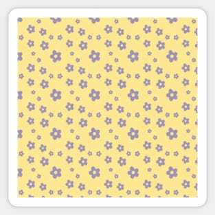 purple + yellow retro daisies Sticker